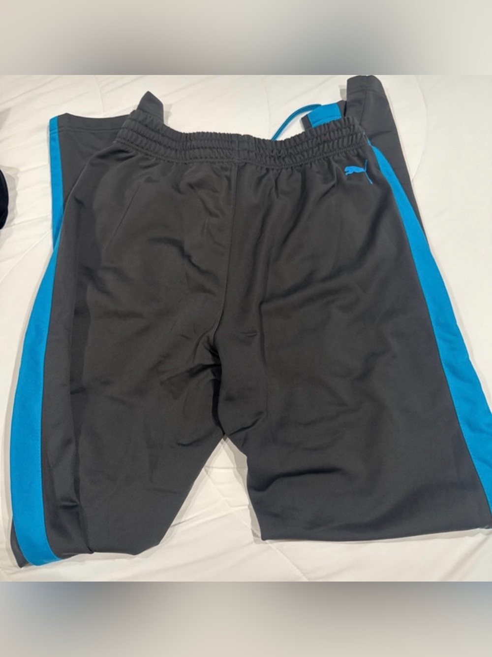 Puma Black Joggers with Blue Side Panels
